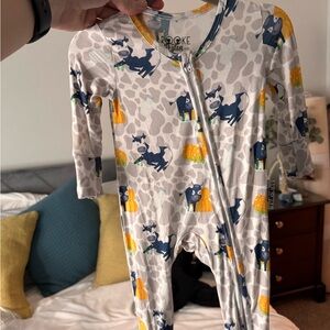 Kids Pajamas - Blue and Yellow Animal Print